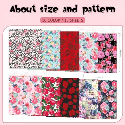 Tintnut Rose Sublimation Pattern Transfer Paper - 10 Sheets 12"x10", Flower Pattern Sublimation Transfer Paper for DIY Mugs, Tumblers, Key Chain, T-Shirts by Tintnut - Image 3