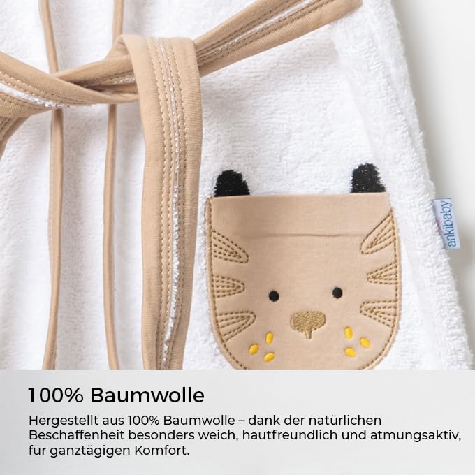 Accappatoio per neonati, con motivo giraffa, in 100% cotone, morbido, assorbente e delicato sulla pelle, per neonati e bambini