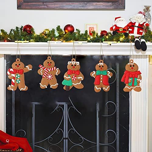 Gingerbread Christmas Decorations - Vaktop 12PCS Christmas Gingerbread Ornaments with Strings, Gingerbread Christmas Hanging Decorations - for Xmas Tree DIY Craft Holiday Party Decorations