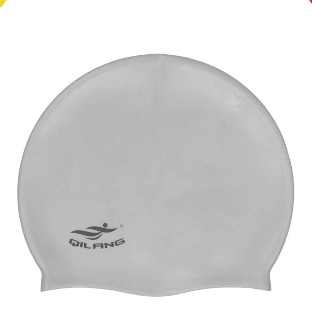 Ulalaza Silicone Swimming Cap Keep Hair Clean and Dry Elastic Swim Cap for Men Women