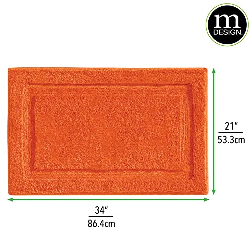 Mdesign Non-Slip Microfiber Bathroom Rug - Water-Absorbent Floor Mat For Bathroom - Extra-Soft, Luxury Bathroom Carpet For Outside Bath/Shower - 21" X 34" - Hydra Collection - Orange #TOP2