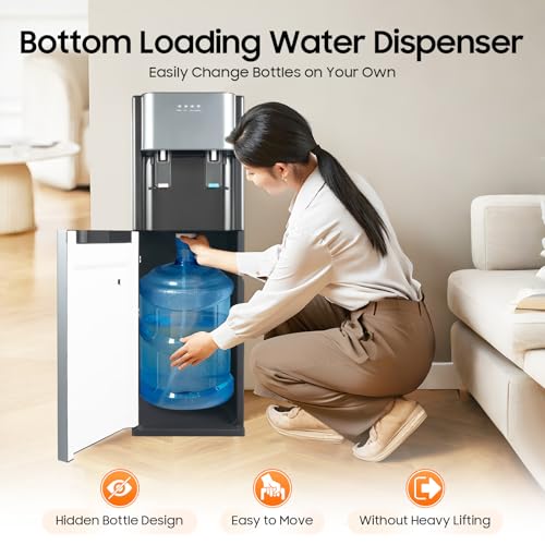 Image of Bottom Loading Water Cooler Dispenser for 2 Temperature Settings,Hot & Cold Standing Water Dispenser with Multiple Safety Features,Water Cooler for Home,Office,Apartment
