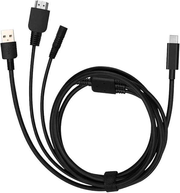 HUION Kabel 3 w 1 do kamvas 22 i kamvas 22 Plus graficzny monitor rysunkowy USB-C na HDMI + kabel zasilający USB-A