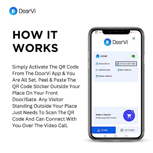DoorVi Campainha de vídeo inteligente alimentada por tecnologia QR Code | Chamada de vídeo instantân