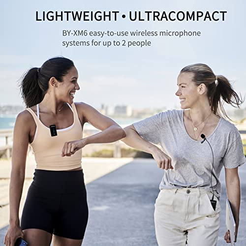 Boya Wireless Lavalier Microphone System, By-Xm6 2.4Ghz Dual Lavalier Mic Lapel Microphone For Iphone/Android, Dslr Camera Microphone Real-Time Audio Monitor Recording Vlog Transmitter 2 + Receiver 1 #TOP2