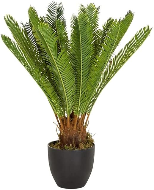 hjh OFFICE Sztuczna roślina cycas palma wysokość 70 cm zielona 24 płetwy sztuczne palmy mała palma cycas paproć sztuczna palma, 871004