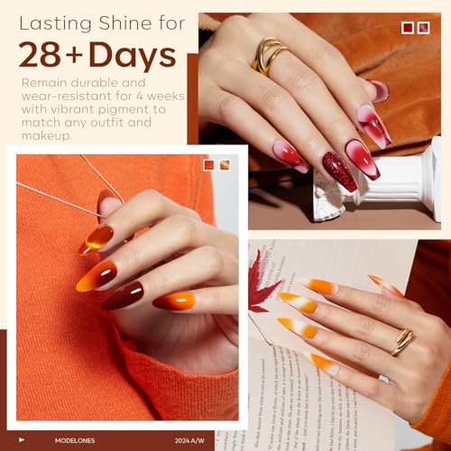 Image of modelones Cat Eye Gel Nail Polish Set Changing 28Colors Primer & 3pcs Top Base Coat