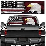 American Flag Car Rear Window Graphic Decal,Eagle Pickup Window Decal Perforated Sticker for Truck,B