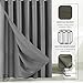 Waffle Weave Shower Curtain with Fabric Snap in Liner Set with Mesh See Through Top Hotel Quality White Bathroom Curtain Set 70 X 72 Inch Long Shower Curtain in Grey
