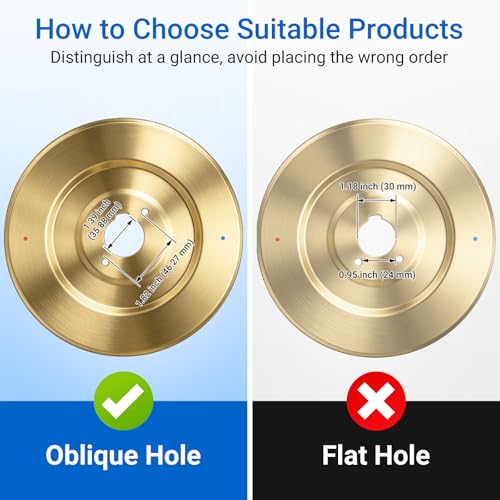 Shower Trim Escutcheon Replacement para Moen, Placa de Cubierta de Manija de Ducha en Brushed Gold miniatura 2