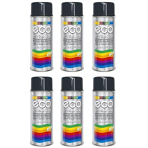 6er Sparpack Deco Color ECO Lackspray glänzend oder matt 400ml nach RAL freie Farbauswahl (6 Dosen ECO RAL 7016 Anthrazit Glanz)