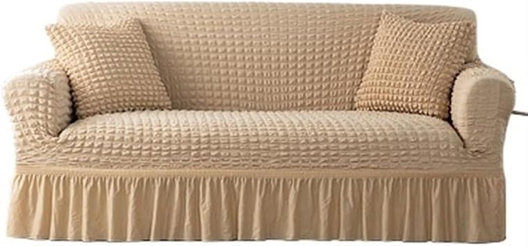 Sofa Cover Stretch Sofa European Slipcovers Armchair Cover Corner Sofa Couch Cover 1/2/3/4 Seat for Living RoomCream,1 Seat 90-130cm