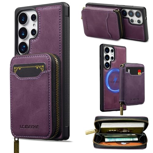 Étui Samsung S24 Ultra violet tout-en-un pour libérer vos mains en déplacement