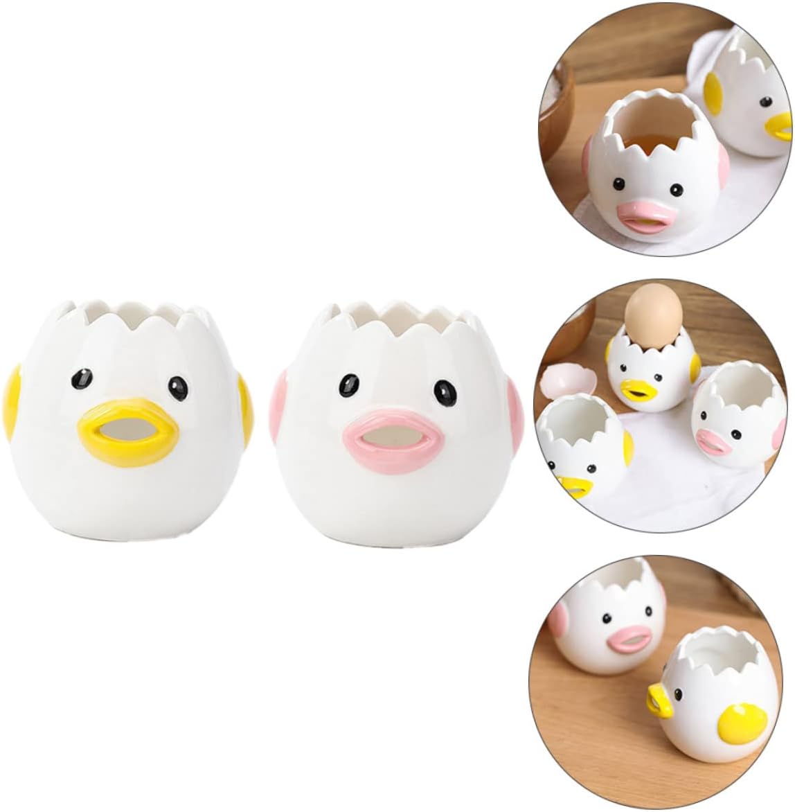 2 Pcs Ceramic Egg Separators for Yolk White Adorable