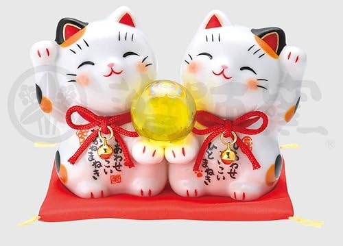 薬師窯 彩絵円満招き猫 運気アップ 風水 置物 インテリア 猫 ねこ ネコ