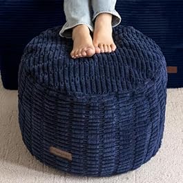 Round Stuffed Pouf Ottoman...