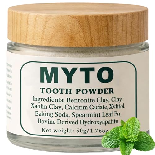 Myto Tooth Powder Remineralizing Tooth Powder with Mint Hydroxyapatite Gently Cleans Supports Strong Teeth & Fresh Breath Vegan Non-GMO 50g (1)