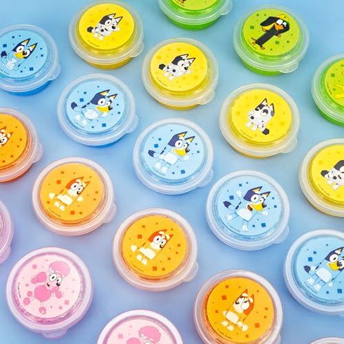 Image of Bluey Ultimate Compounds Set, 25 Pack of Scented Glitter Slime, Resealable Containers with Stickers, Birthday Bulk Slime Party Favors, Sensory Toys, Goodie Bags Stuffers for Kids