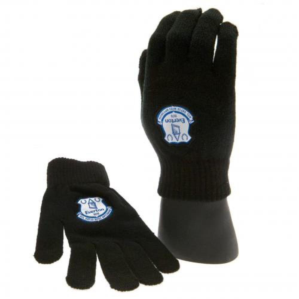 Everton Black Official Fc Junior Knitted Gloves