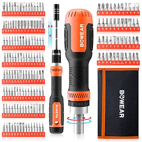 Bowear 192-IN-1 Ratchet Screwdriver Set Magnetic Bit Driver Set, Precision Screwdriver Set, Ultimate Repair Tool Kit for Computer, Tablet, iPhone, Laptop, Phone, PS4, Xbox, Watch, Househould