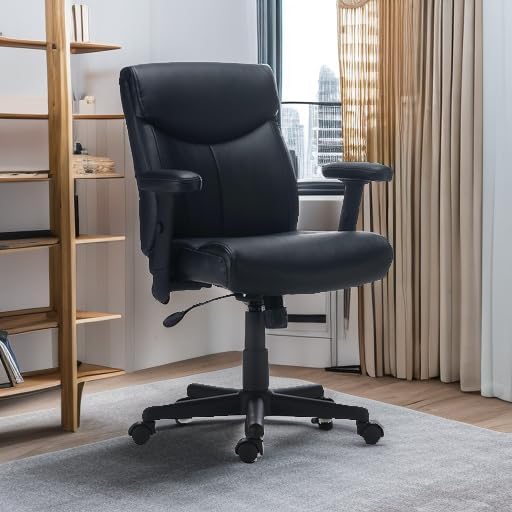 Miniatura 2 de STAPLES Traymore Silla ergonómica de oficina ejecutiva y gerente, escritorio de tareas giratorio con ruedas, altura ajustable, piel sintética