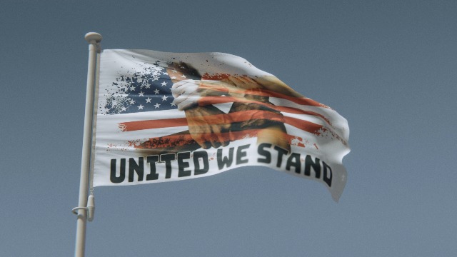 United We Stand Flagge – 90 X 150 Cm, 100 % Polyester, Doppelseitig Bedruckt Mit Messing-Ösen Für Innen & Außen
