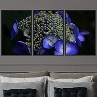 3 Piece Framed Canvas Wall Art Blue Blossom Canvas Prints Home Artwork Decoration for Living Room,Bedroom - 16