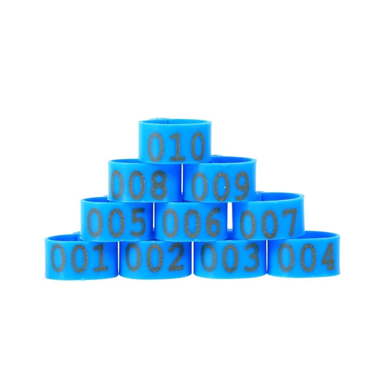 anelli identificativi per pollame, Fasce for identificare il pollame, 100 pezzi, con clip, in plastica riutilizzabile, multicolore, 16,20,25 mm(Blue,25mm)