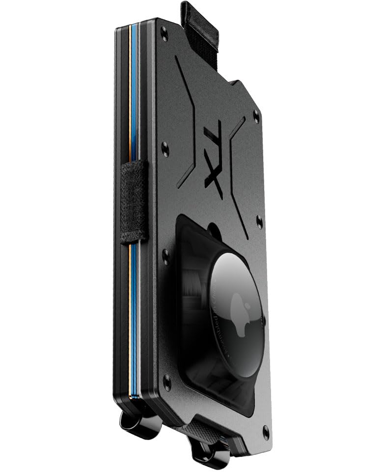 TITAN X Wallet | Minimalist Slim Metal anti RFID Wallet with Money Clip | Front Pocket Wallet | Pro Slide Edition (Airtag Ready, Gunmetal)