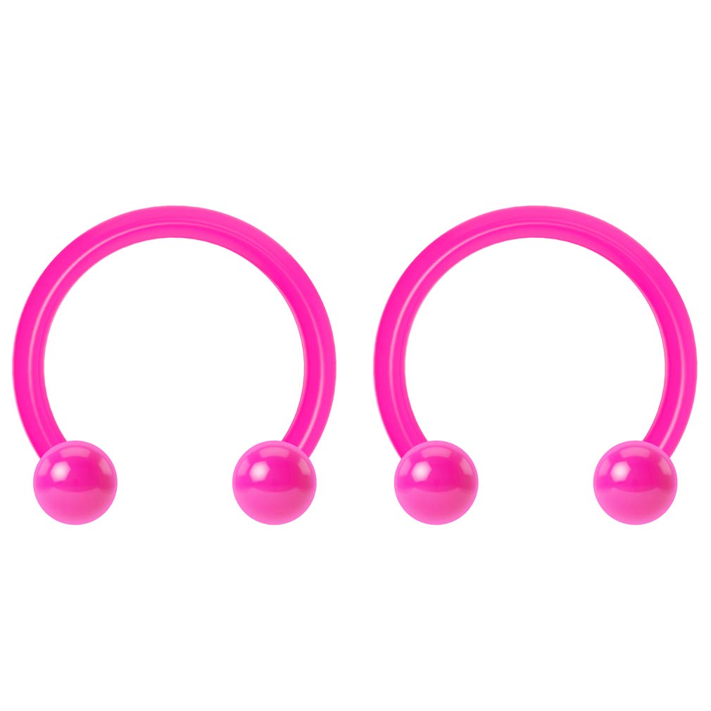 Buy 2pc 16mm DentalGrade Acrylic Pink Horseshoe Bar Hoop 4mm Ball