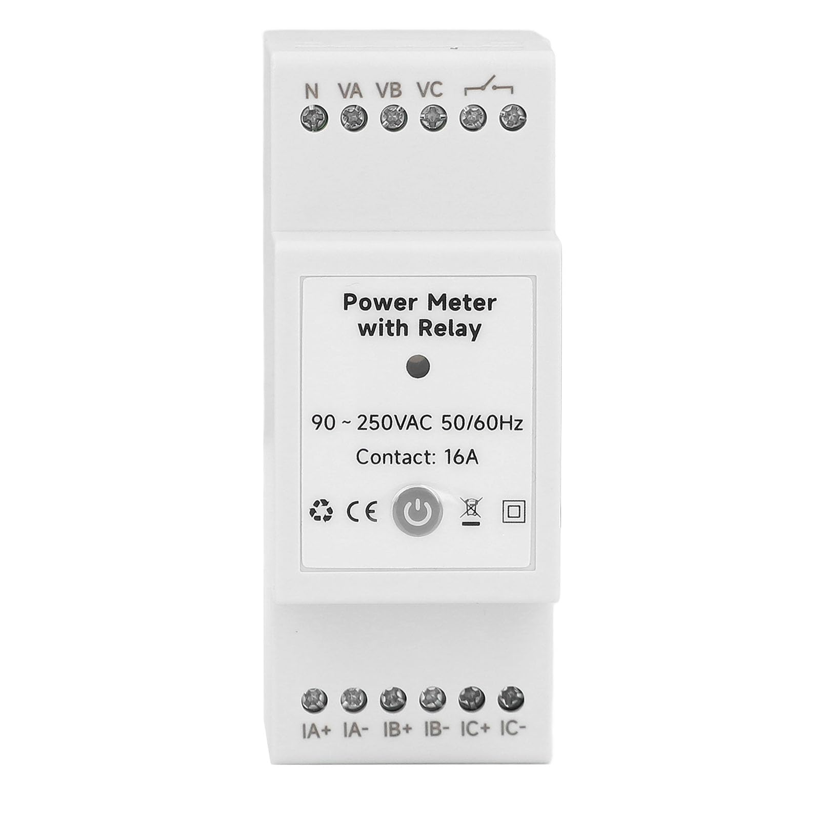 Eujgoov Monitor Energii WiFi, 3-fazowy, 4-przewodowy Inteligentny Licznik Zużycia Energii Elektrycznej ABS z 3 Zaciskami CT 120A, Dwukierunkowy Monitoring Aplikacji w Czasie Rzeczywistym Sterowanie