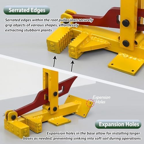 Herramienta de desbrozadora resistente, extractor de bordes dentados para jardín, granja y construcción, herramienta de eliminación de alta capacidad de carga para una perturbación eficiente del suelo