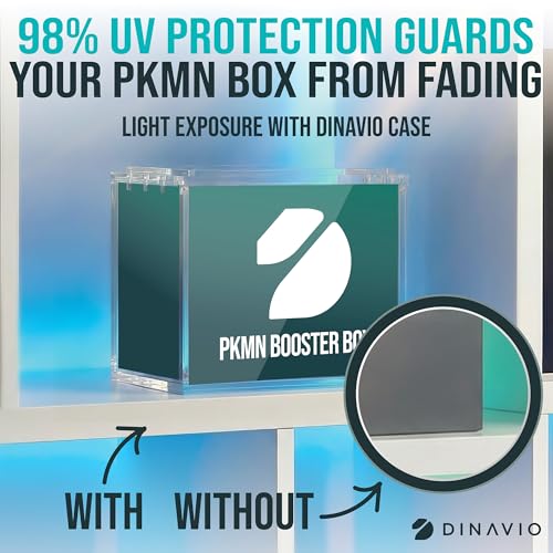 Image of Dinavio Crafthouse PKMN Booster Box Case Acrylic Display Stackable - 8mm + 5mm Ultra Thick Acrylic with N52 Strong Magnets - PKMN Booster Box Case Protector - Compatible with PKMN Booster Boxes
