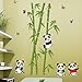 Wallpark Mignon Pandas Bambou Papillons Amovible Stickers Muraux Autocollants, Enfants Bébé Chambre Pépinière DIY Décoratif Adhésif Stickers Mural