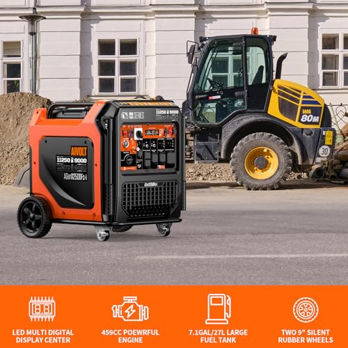 Image of AIVOLT 11250W Dual Fuel Inverter Generator with Remote /Electric /Recoil Start, 50 AMP RV Ready, CARB Compliant 50 State Approved, Ultra Quiet Gas Propane Generator for Home Backup, Food Truck, Job Site