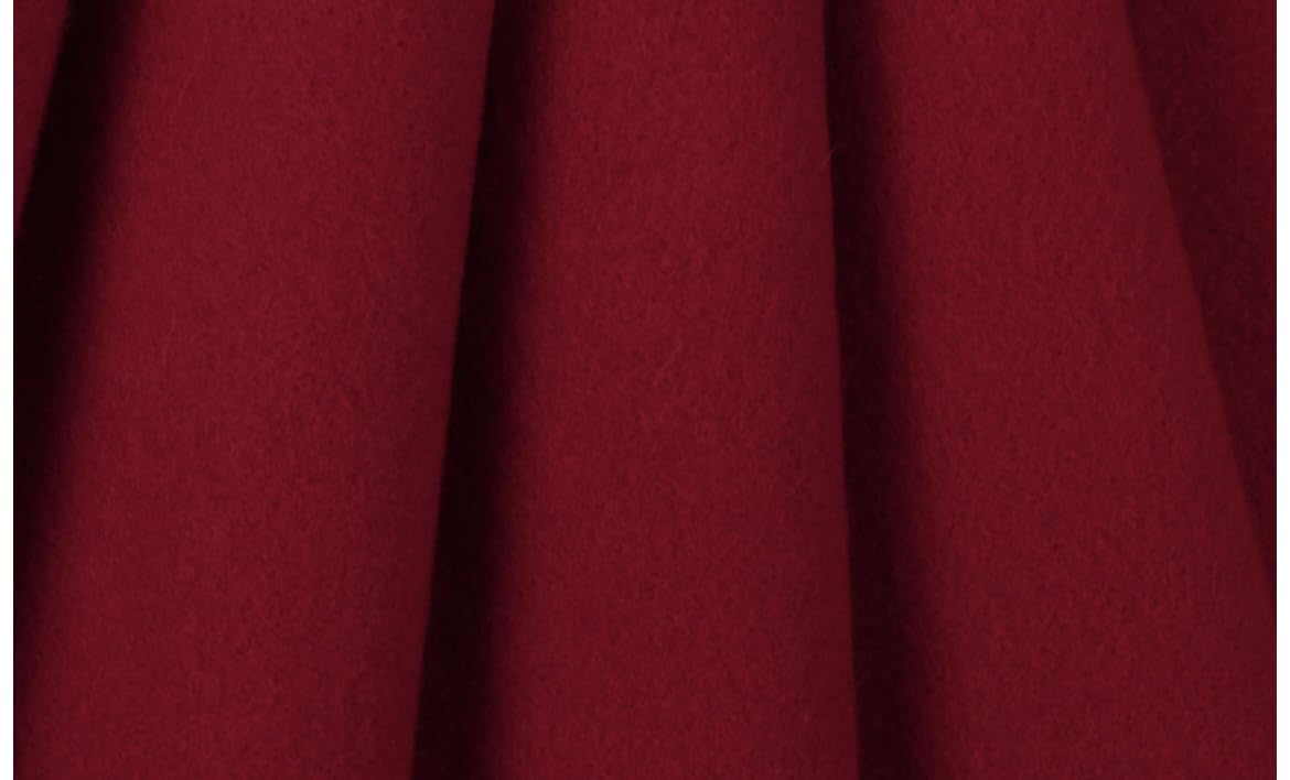 Tuva Textile Bolt of Real Quality Coating Red Color Wool Fabric, 2 Yard pre Cut