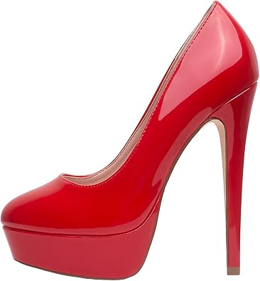 14CM/5.51IN Womens Solid Color Elegant Temperament Round Head Sexy Stiletto high Heels Court Shoes Large Size Sexy Pole Dancer Stripper Heel Stiletto Party
