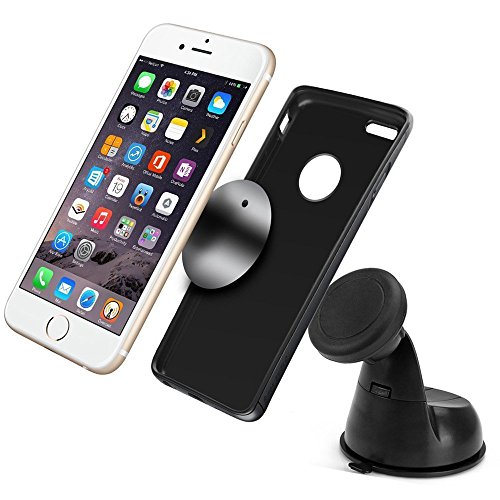 Magnetic Car Mount l Jetesun Universal Magnetic Windshield/Dashboard Car Mount Holder for Apple iPhone 7 SE 6 6 Plus, iPhone 5S 5C 5, Samsung Galaxy Edge S7 S6, HTC M9, Nexus 5 4 And Other Cell Phone