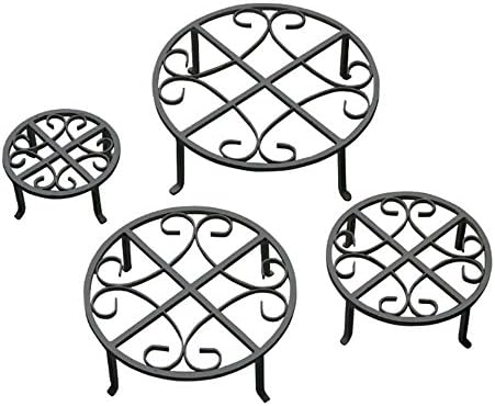 Red Carpet Studios Scroll Pattern Plant Stand, Wrought Iron