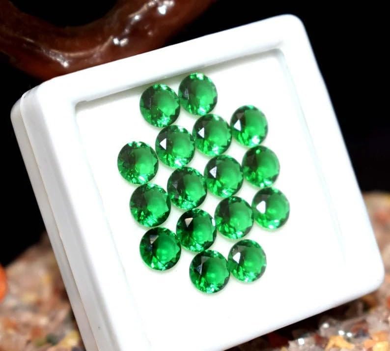 Natural 10ct Round Cut Colombian Green Emerald Faceted Certified Loose Gemstone – Perfect for Custom Jewelry Creation and Collectibles