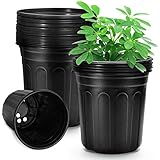 RAOOKIF 24 Pack 1 Gallon Nursery Pots, Flexible 1 Gallon Pots for Plants, Plastic Flower Plant Container for Seedling, Cuttings, Succulents, Transplanting