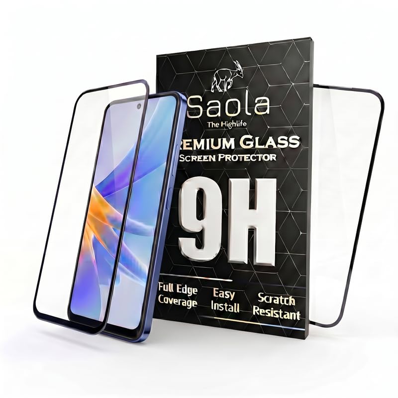 Image of Saola HD+ Oleophobic Tempered Glass For Oppo F31 Pro Plus 5G (Pack Of 2) with Free Installation Kit. Full screen Coverage. Free Replacement If Received Damaged - 6.8 inch