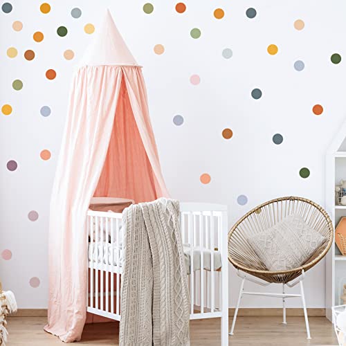 2 Inch 312 Pcs Polka Dot Wall Decals For Girls Bedroom Boho Rainbow Wall Decal Stickers Nursery Wallpaper Classroom Decor Round Wall Decals For Playroom Kids Girls Room Baby Teen Decor (Plain Colors) #TOP1