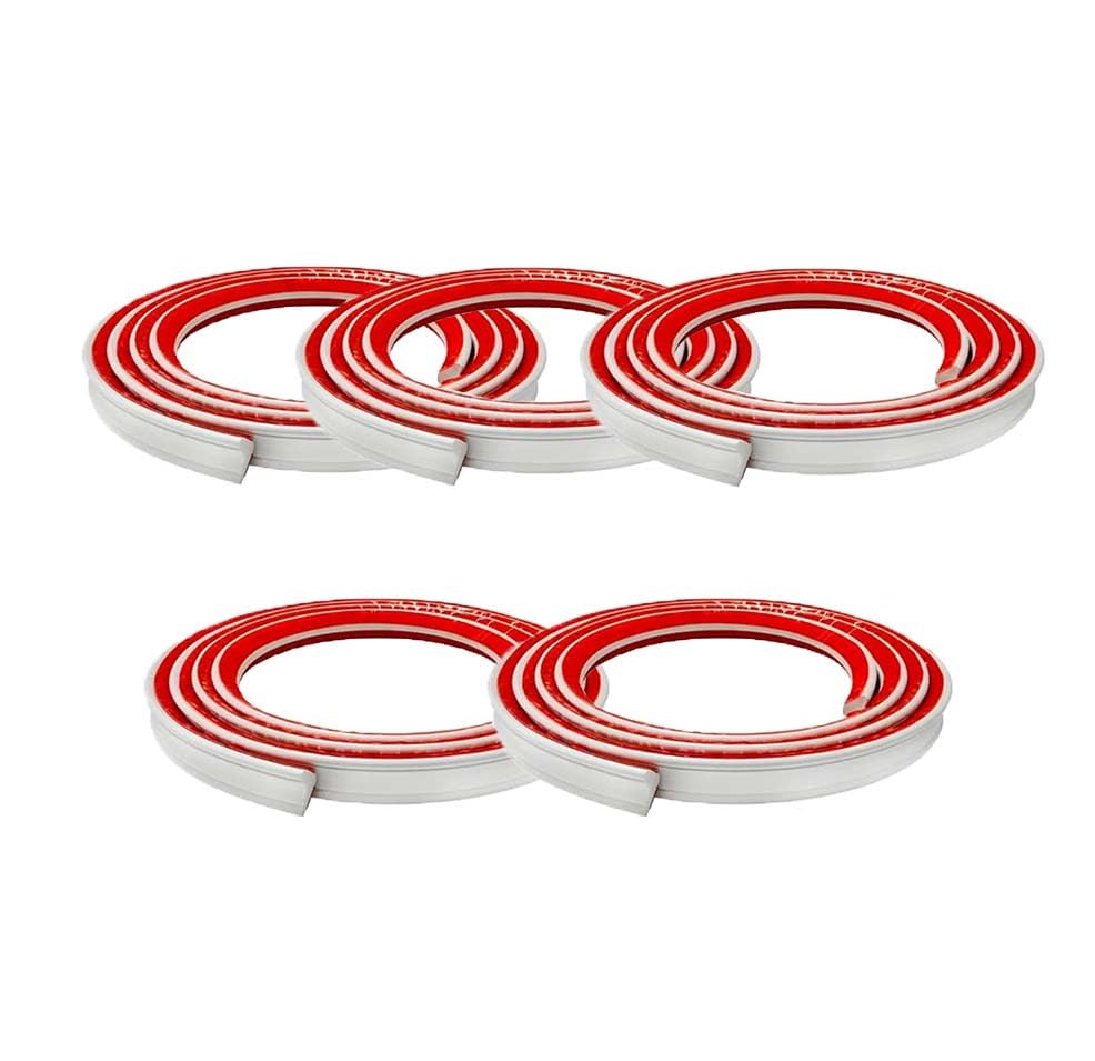 25M(5M*5 Rolls) PVC Quadrant Trim,Flexible Laminate Beading Self Adhesive Plastic Wall Corner Edging Strip for Worktop Ceiling Floor,Caulk Moulding Skirting Board Trim(27mm*17mm)