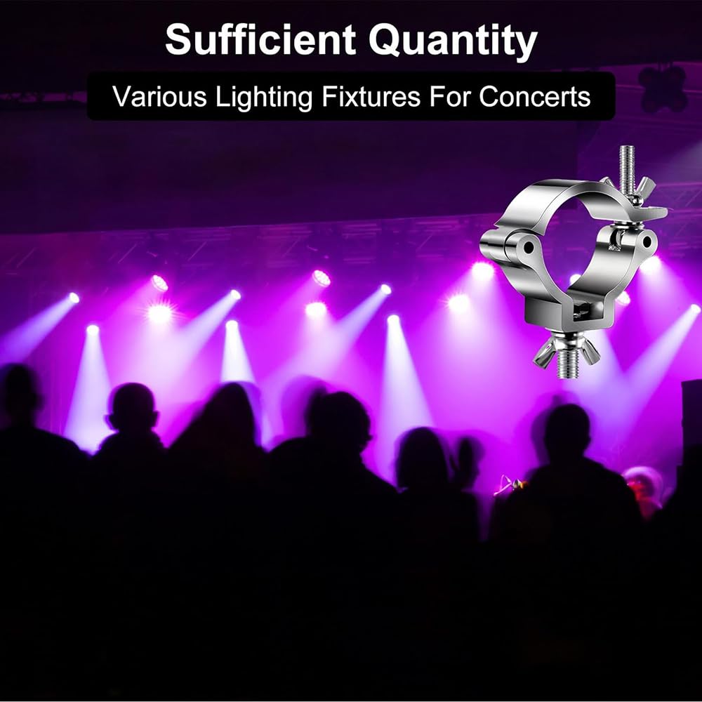 Morsetti per Luci Scena,Morsetto per Traliccio Luci,Truss Clamp Ganci Tralicci Luci,10pcs Truss Morsetto di fissaggio 48-52 mm Capacità di Carico 200kg per Altoparlanti o Accessori di illuminazione