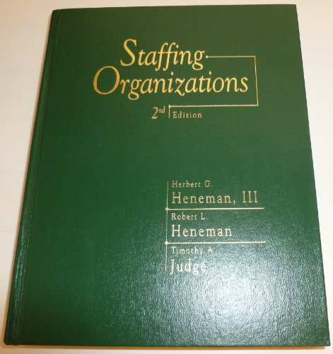 Staffing Organizations 0256208069 Book Cover