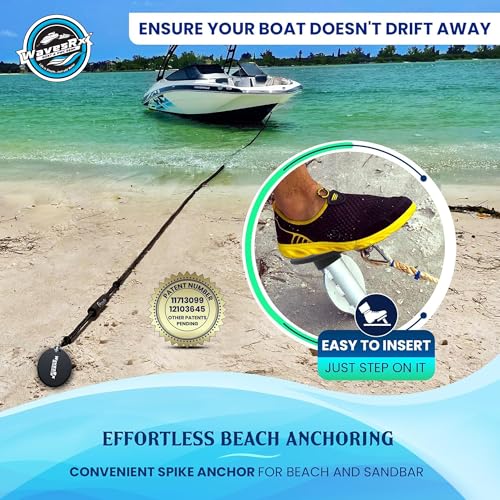 Miniatura 2 de Wavesrx Anclaje De Playa De Aluminio Patentado Anclaje De Arena Ultraligero Para Barco, Pontón, Pwc, Moto Acuática O Kayak Anclaje Seguro Y Eficaz Para Embarcaciones Cerca De La Orilla Anclaje
