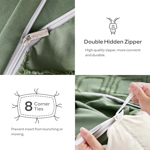 Funda de edredón de microfibra copetuda jacquard premium Queen 6