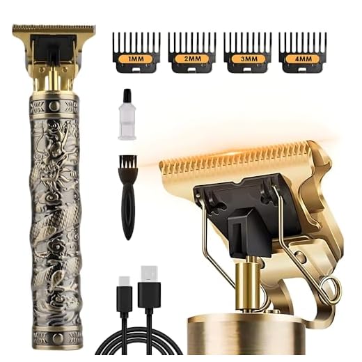 Máquina de Cortar Cabelo e Barba Profissional Com Mostrador de Bateria Velocidade de Corte e Nível de Oléo Acabamento Pézinho Recarregável 4 Pentes Óleo Escovinha Kit Conjunto Aparador Acabamento #TDD