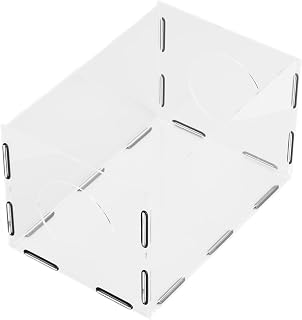 Enclosed Acrylic Grinding Dust Box for Table Polisher – 30x20x18cm with 2 Holes & Rubber Bands